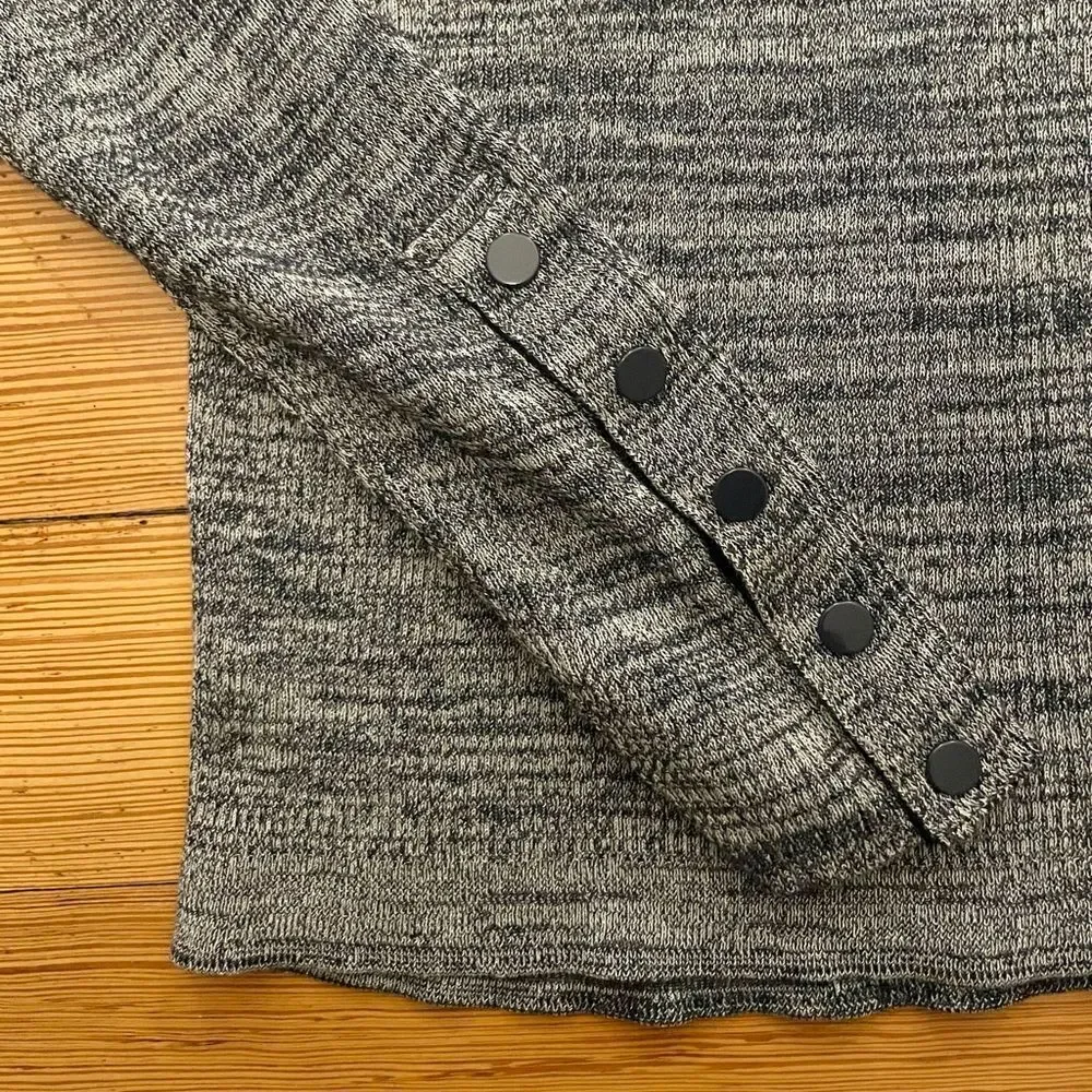 J. Crew ribbed pullover sweater with snap sleeves. Size S.